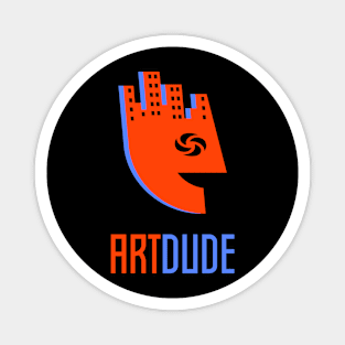 YourArtDude Logo In Red And Lt. Blue Magnet